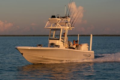 2026 R246 Cayman Sky Deck Running Front Port View