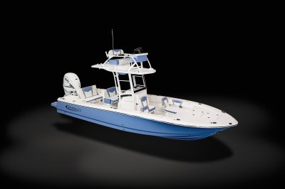 2027 R266 Cayman Sky Deck Front Starboard Overhead