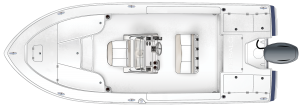 Overhead view of the  Robalo 226 Cayman 
