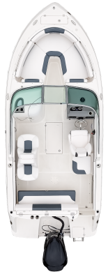 Overhead view of the  Robalo R227 