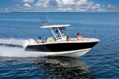 2026 R250 Running in Ocean Front Starboard View