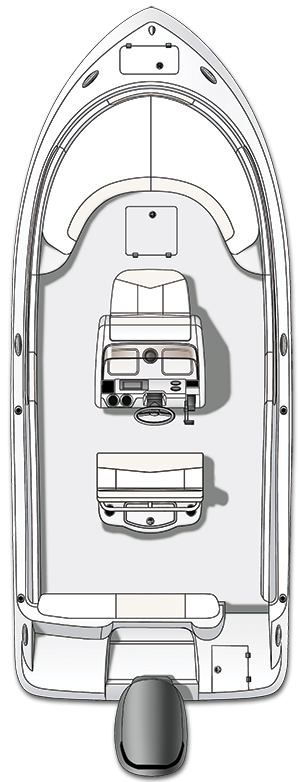 Overhead view of the  Robalo R222 
